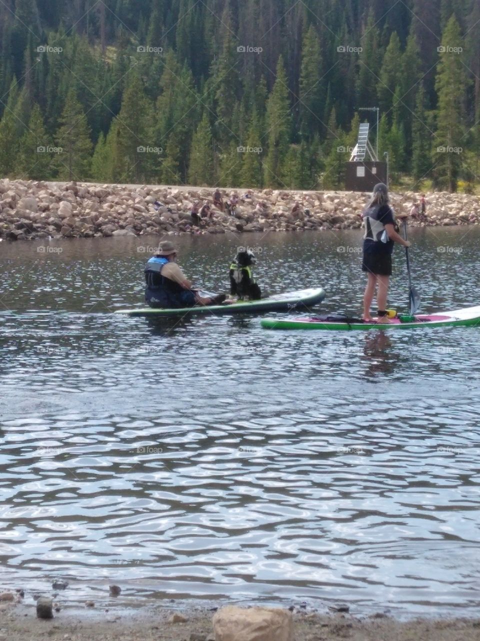 Paddle boarding on the lake
