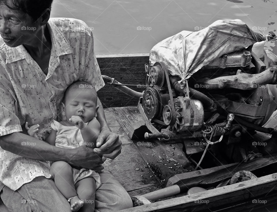 baby sleeping river boat by trist9