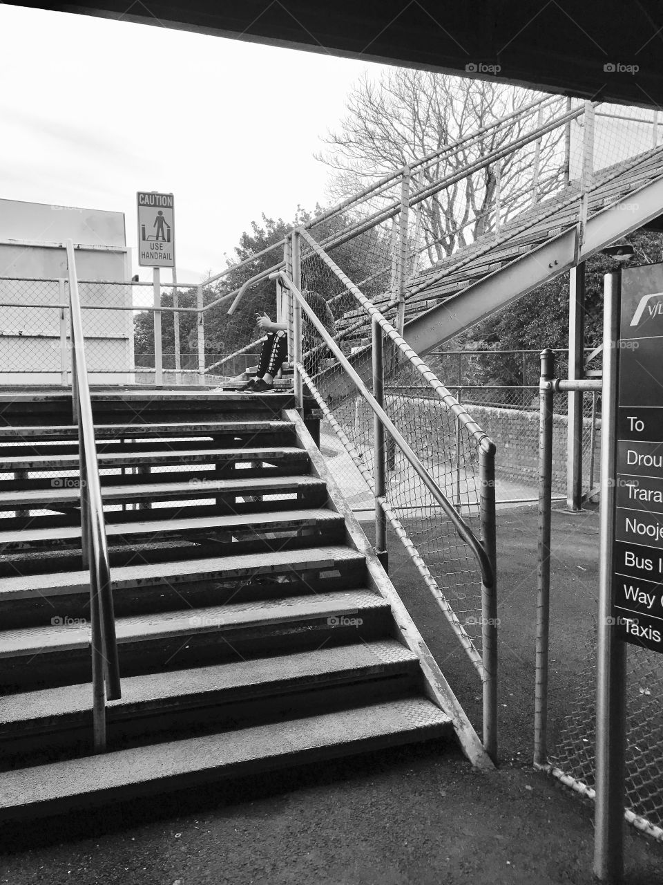 Rail overpass at Warragul Railway Station. Victoria Australia 