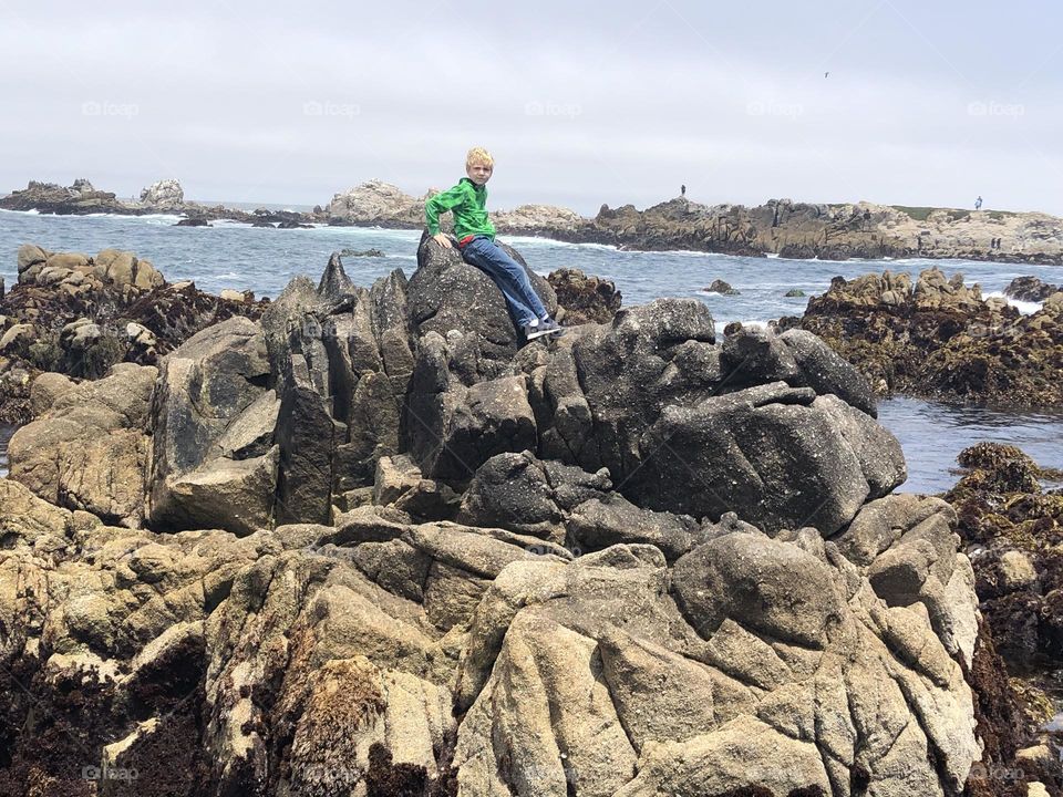 Rock Climbing Along Monterey Tide pools