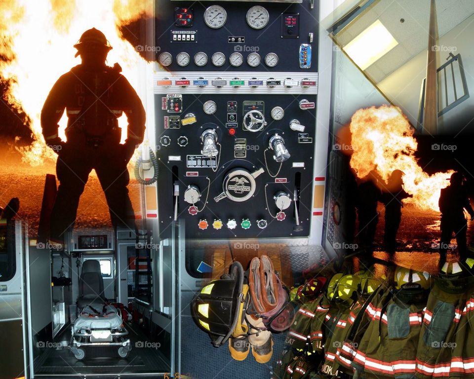 Firefighter collage