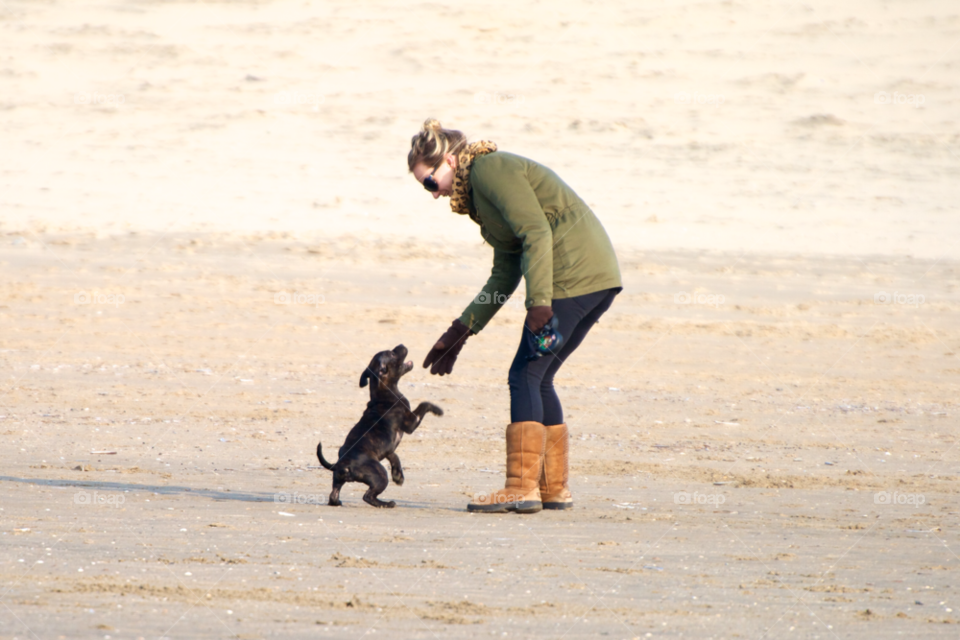 beach play dog fun by KathOnEarth