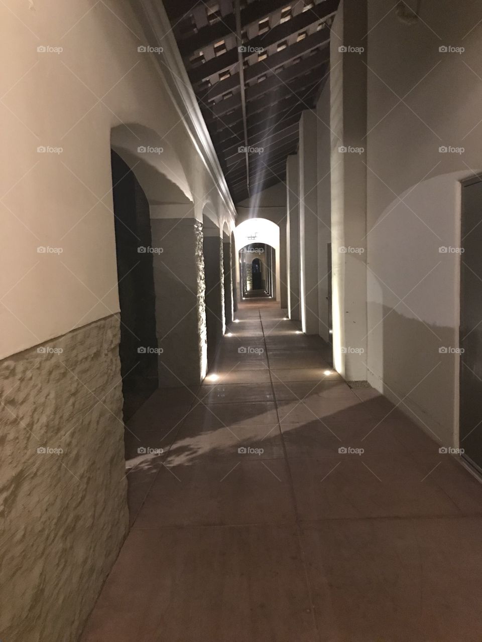 Long arched hallway 