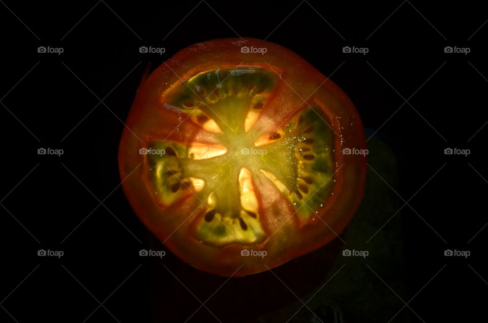 Tomato slice macro view