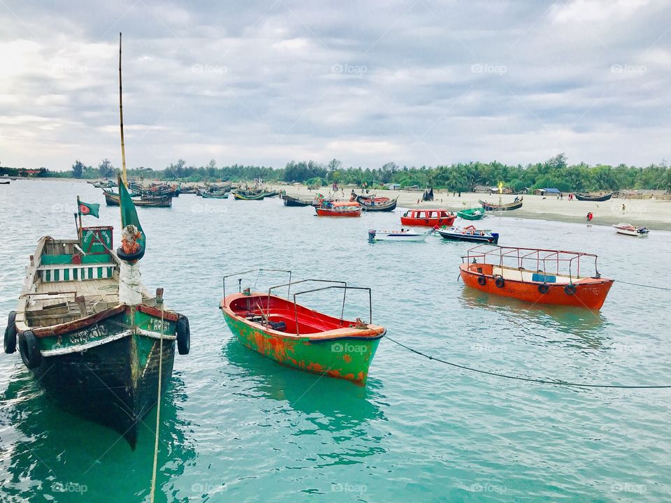 Because of rough weather Colourful boats are parking near the seashore, i hope you like it ! 