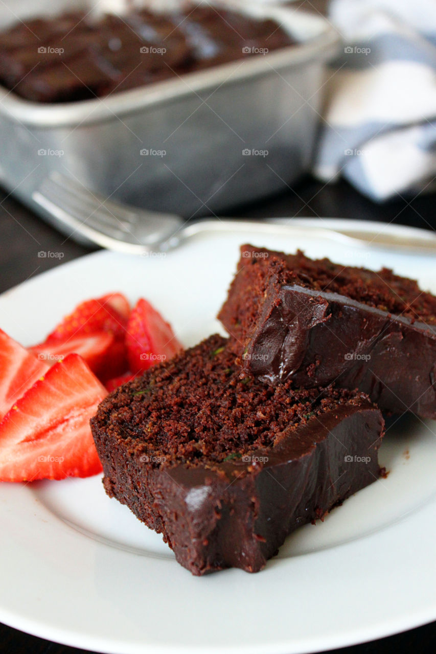 Chocolate bread in plate