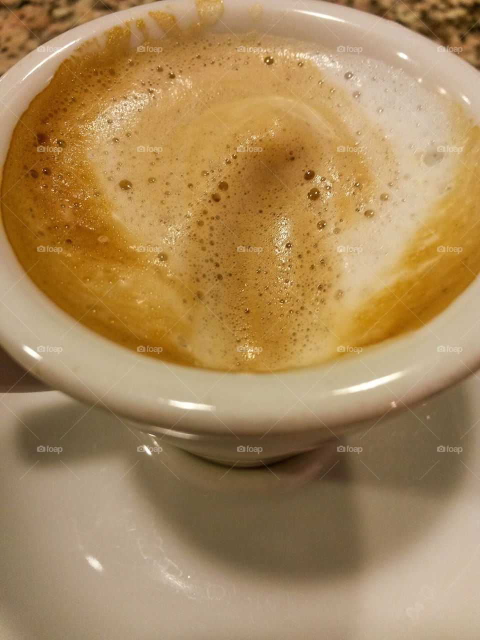 close up of cappuccino bubbles