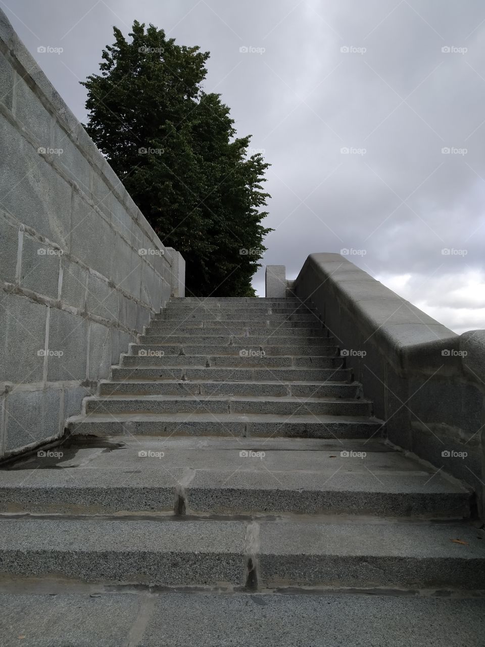Stairs on the embankment.