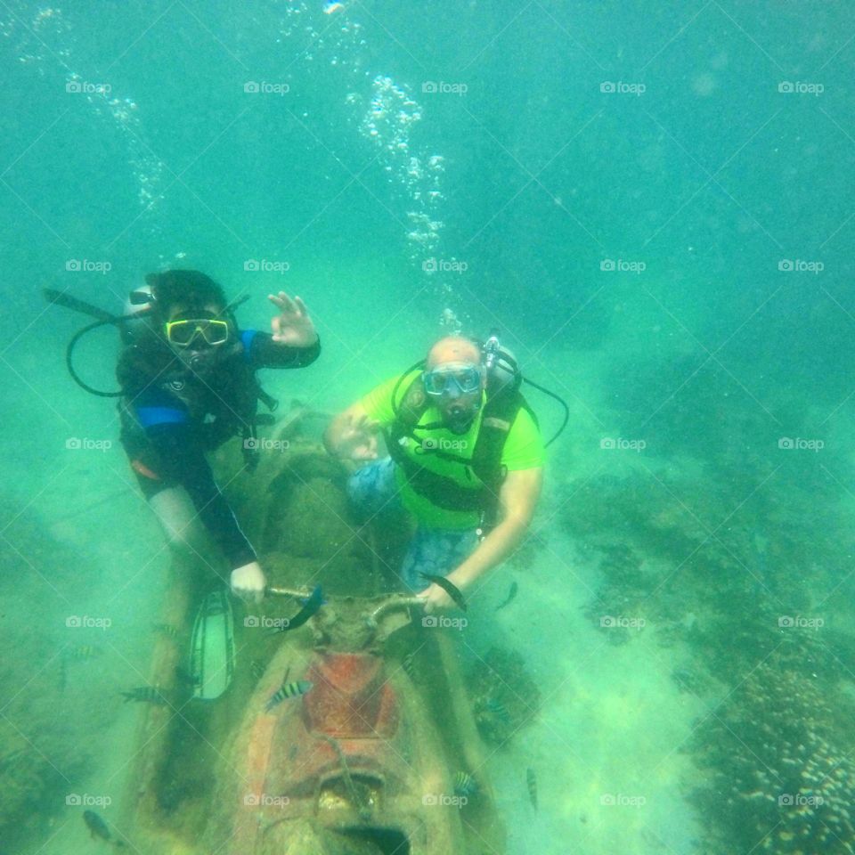 Jet ski under water 