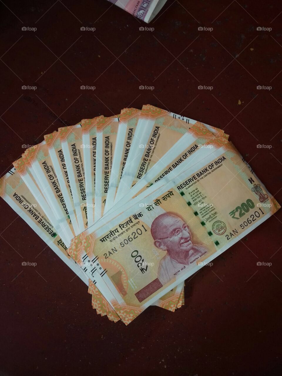 A bundle of 200 rupe