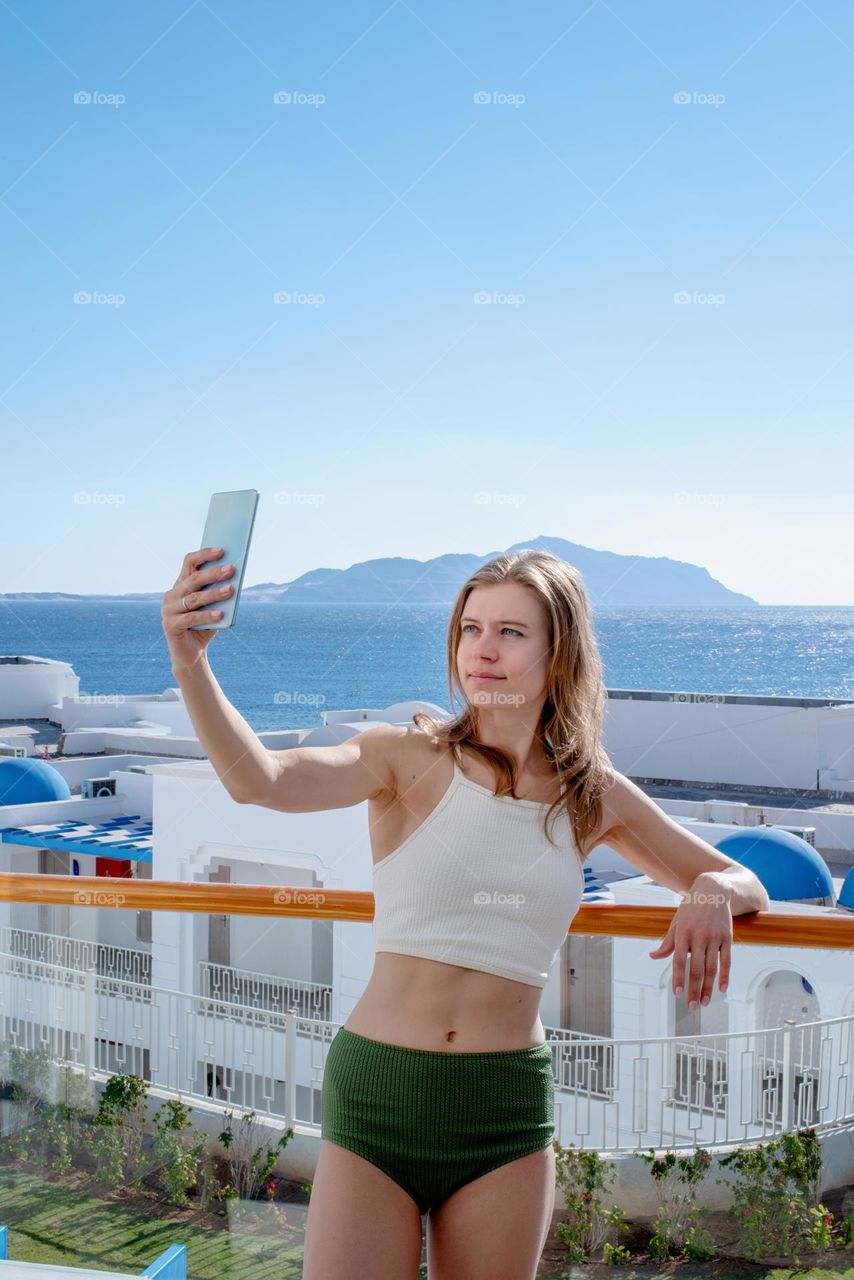 woman using smartphone