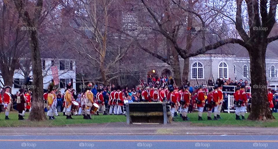 Redcoats. The British are coming, the British are coming!