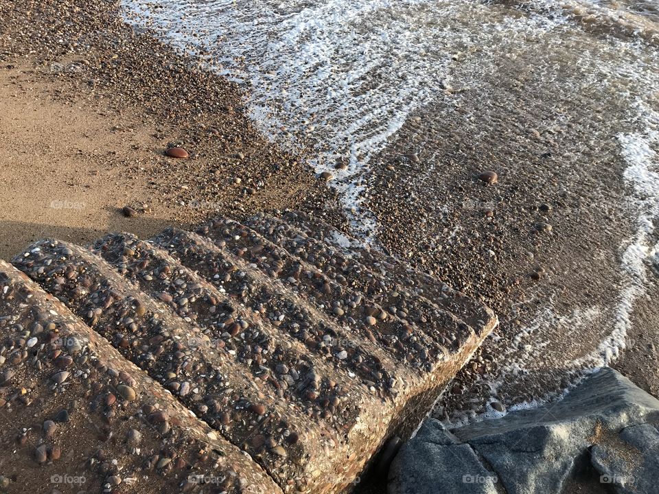 Short set of steps to the beach.