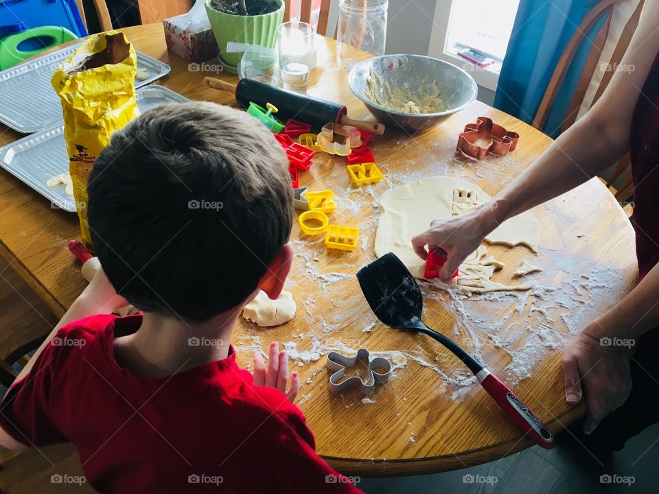 Baking cookies with grandma 