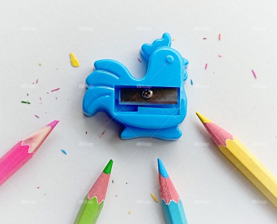 Sharpened colour pencils