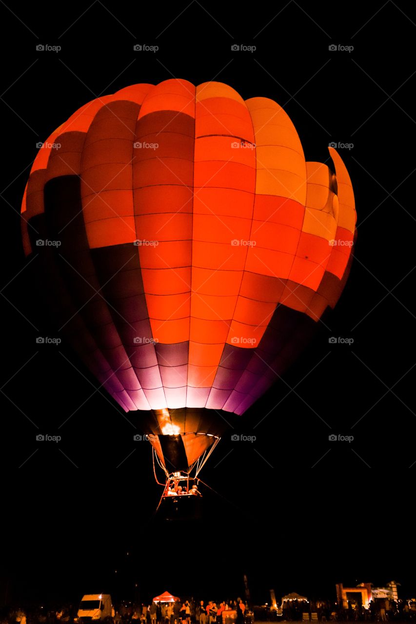 Hot air balloon at night 