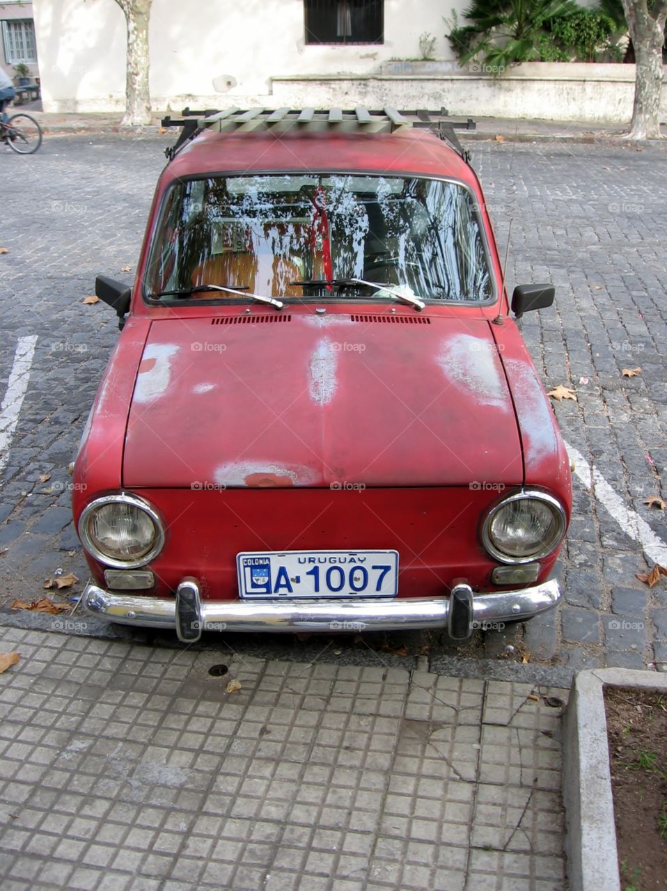 Red Car. Roof Rack