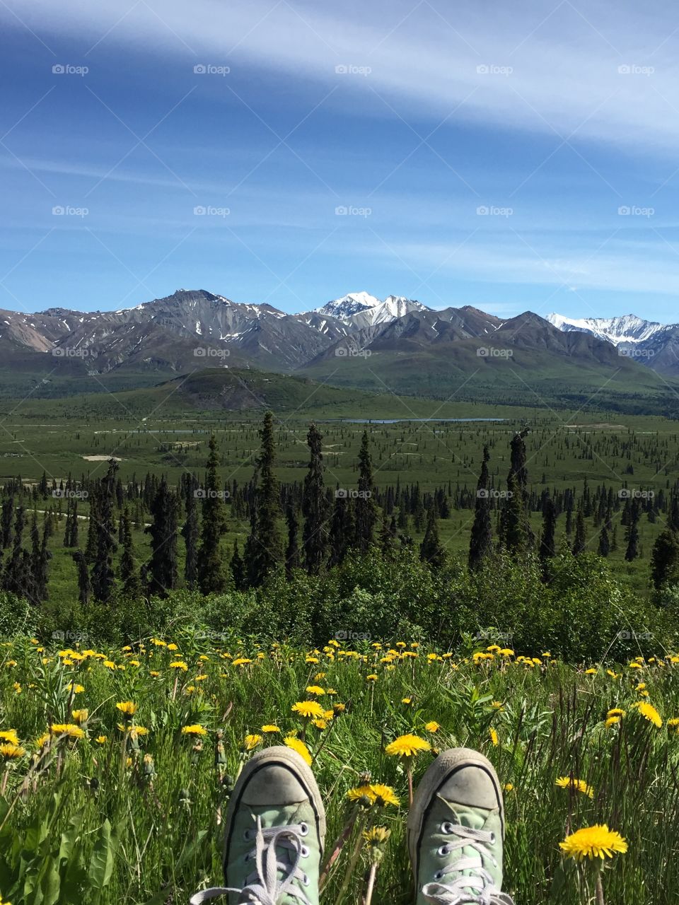 Stretching my legs during my Alaskan road trip.