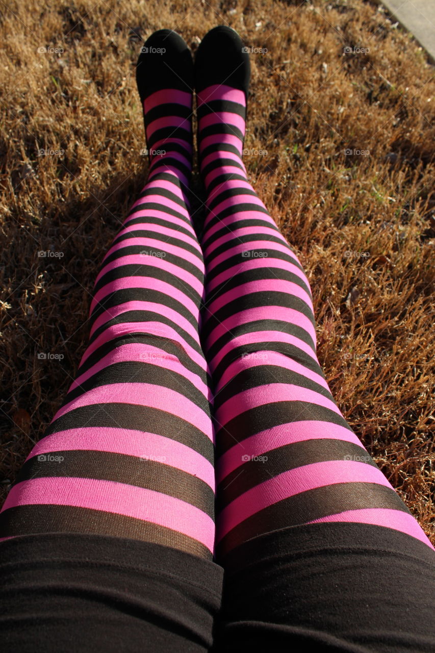 pink stripe legs