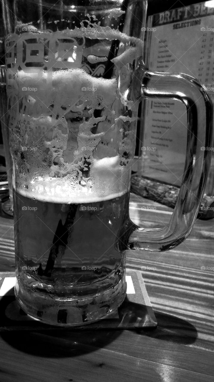 black and white beer