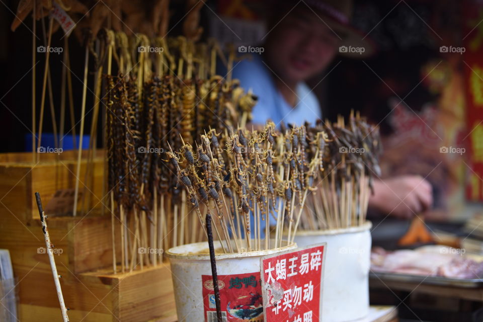 China, Beijing, street food, scorpion,chinese food