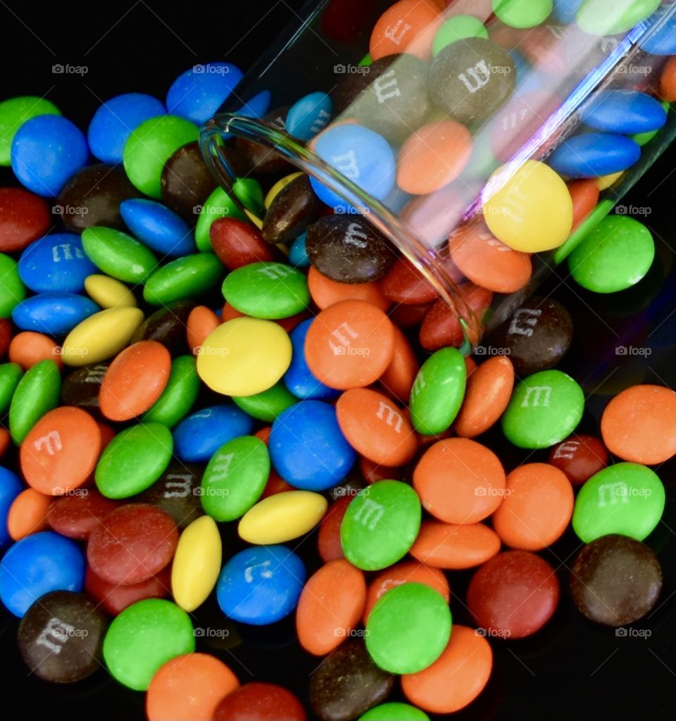 Closeup of M&Ms