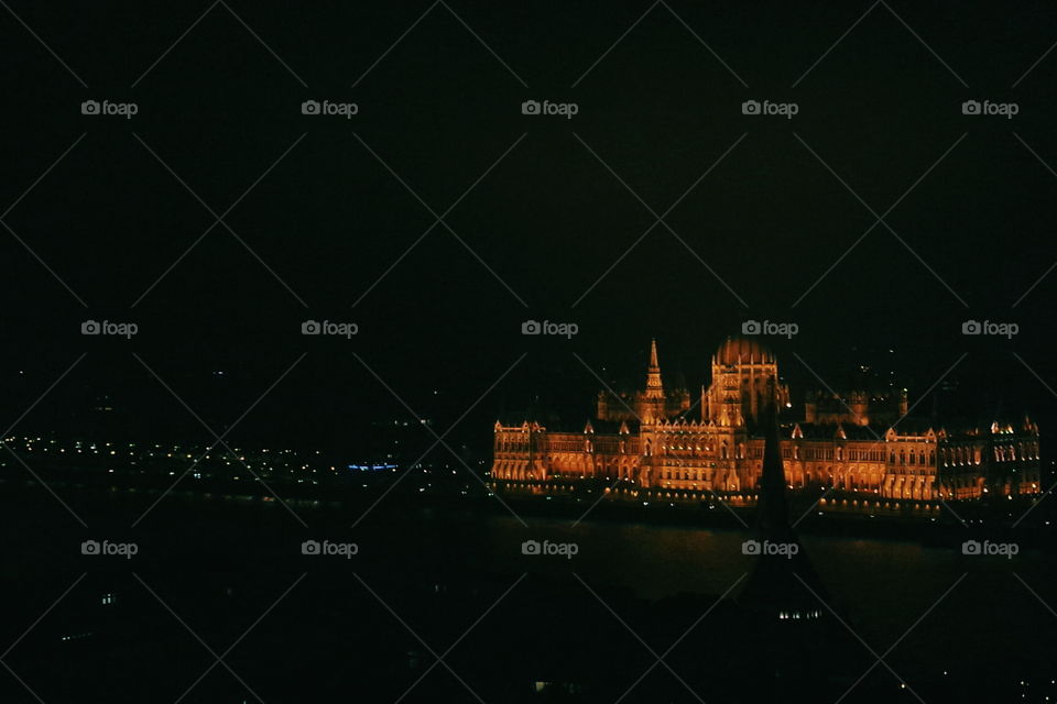 hungarian parliament by night