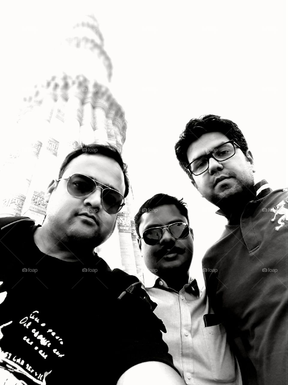 We friends on a trip to Qutub Minar in Delhi