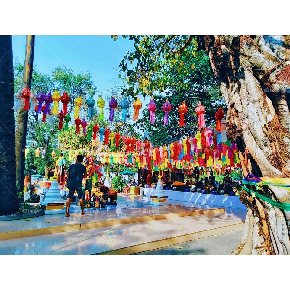 Places to worship sacred things within Thai temples.