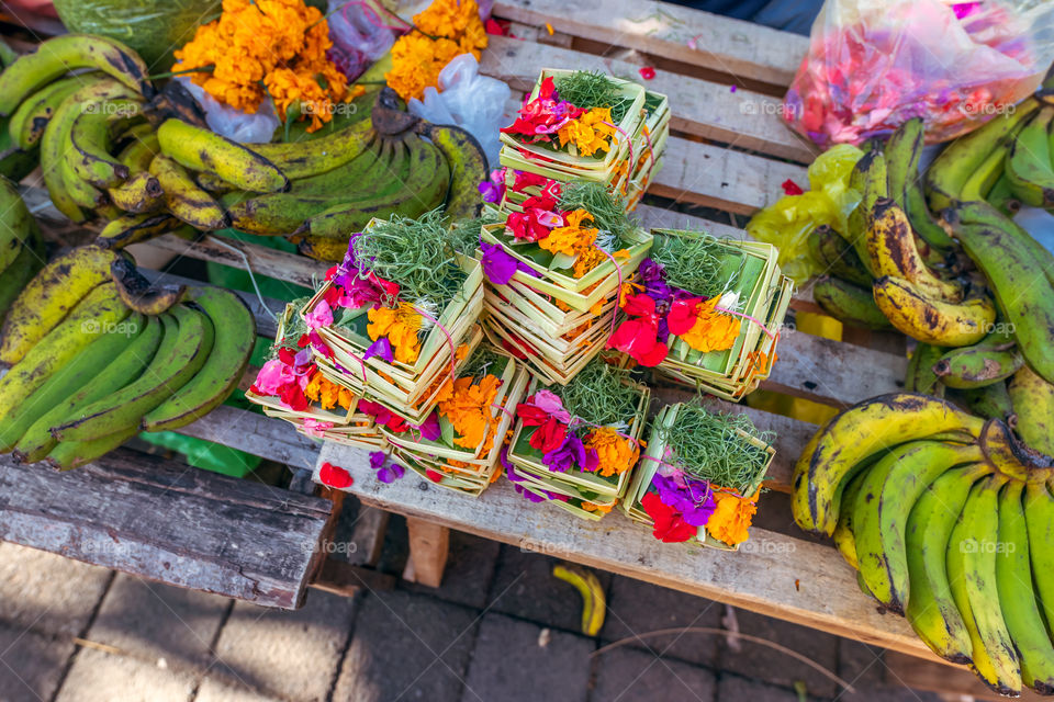Balinese offerings to gods and spirits