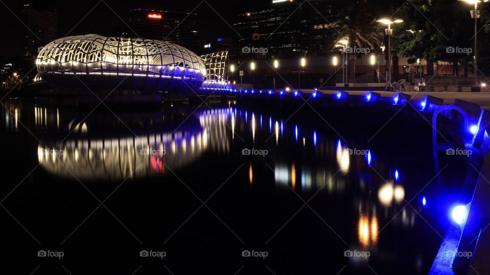 Webb Bridge Melbourne at night 
