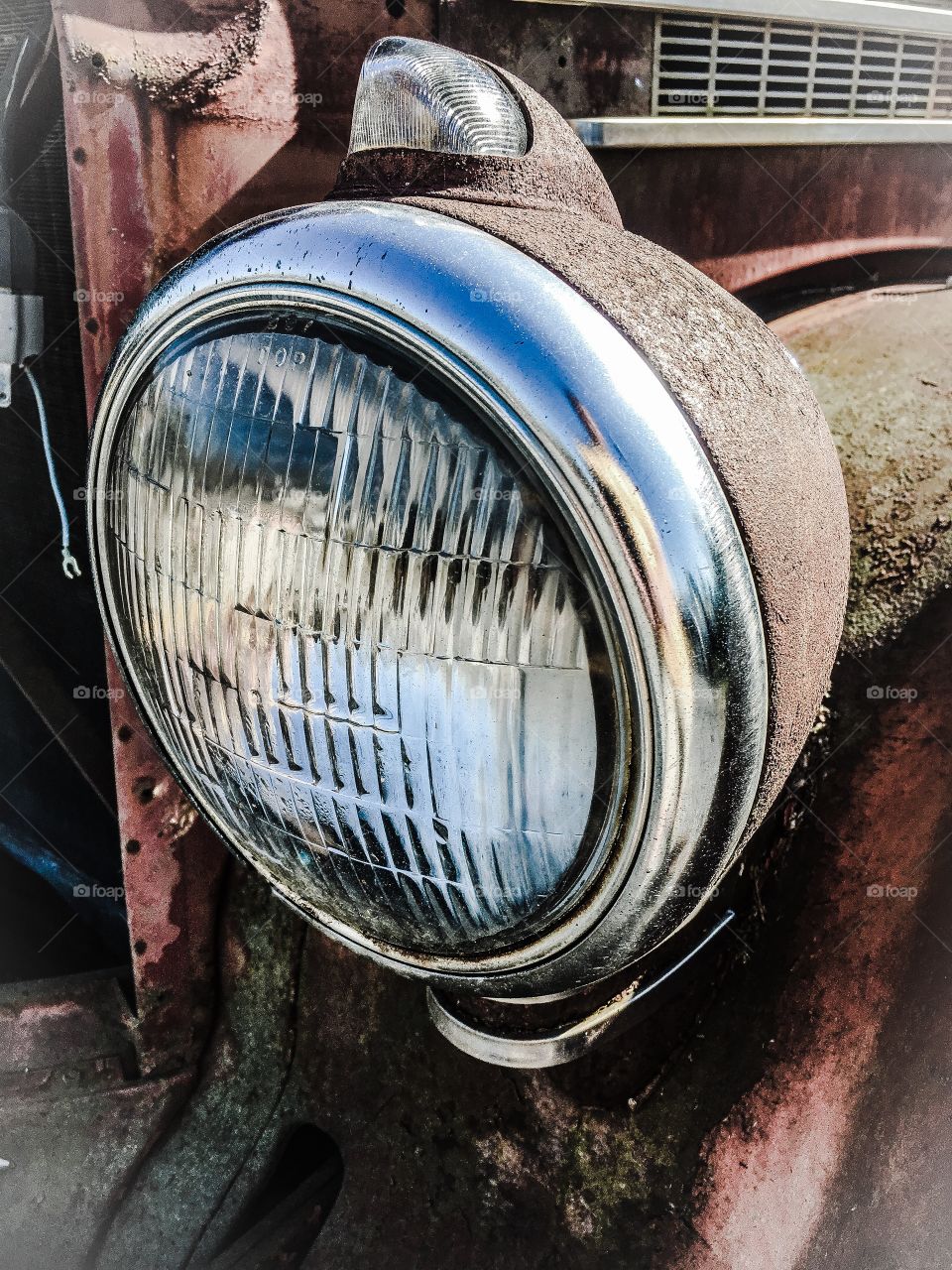 Headlight of vintage car