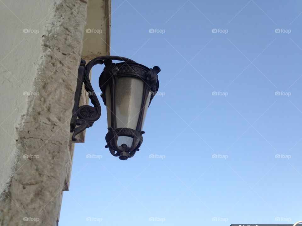 Old light on old building in jordan country 