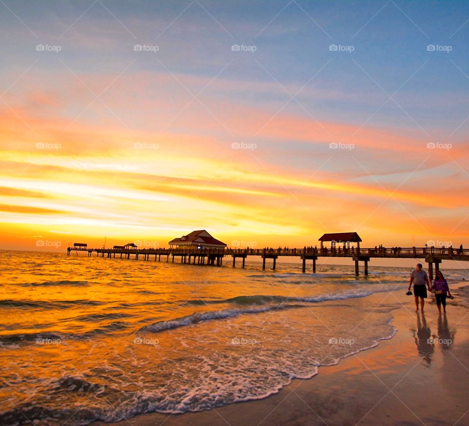 Fun in the sun - sunset at Clearwater Beach 