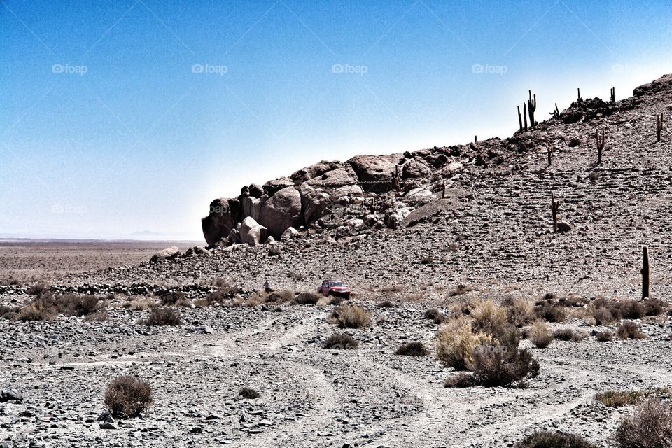 Atacama Desert driving to filming location . Atacama Desert driving to filming location 
