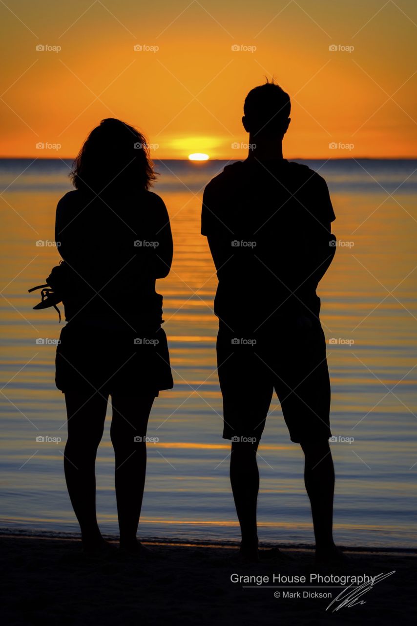 Silhouette, Sunset, Beach, People, Man