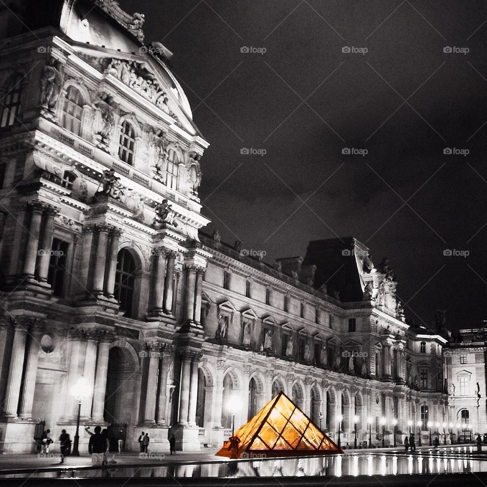 Louvre bw