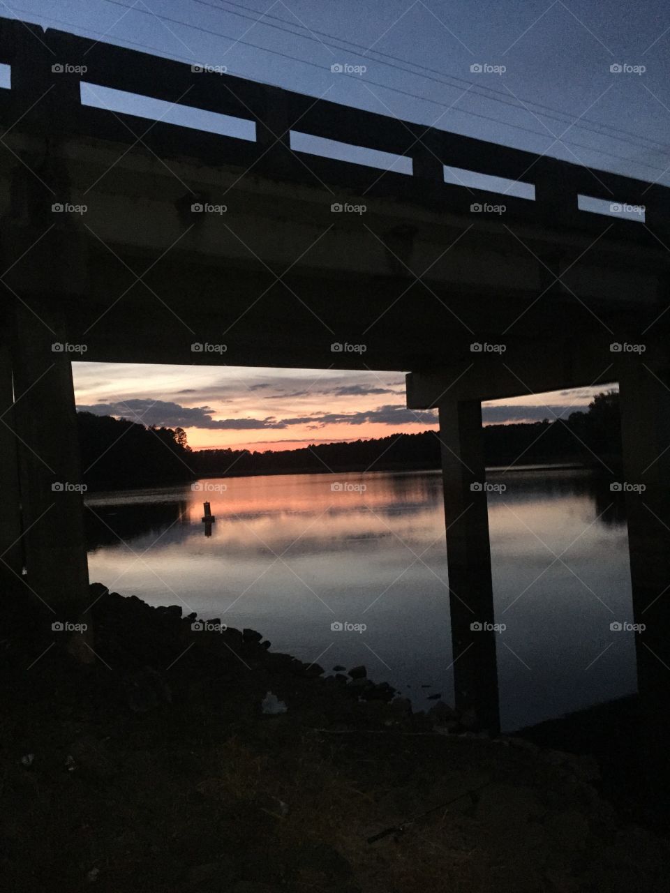 Sunset from under bridge.