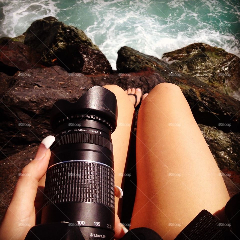 Canon Lens off the Rocks
