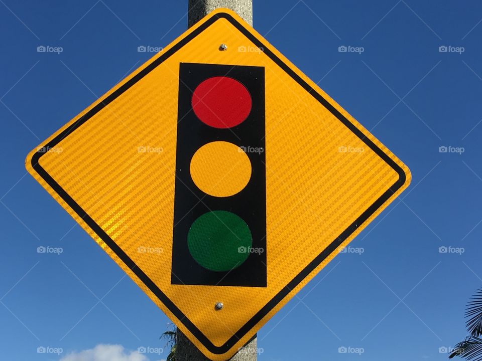 Traffic sign with blue sky background 