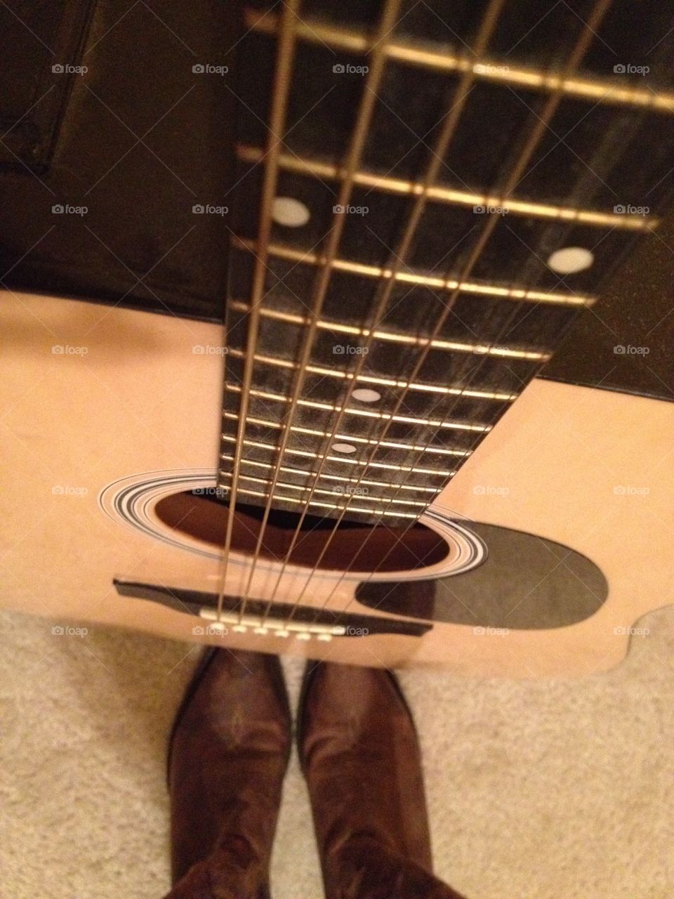 Cowboy Boots & Guitar
