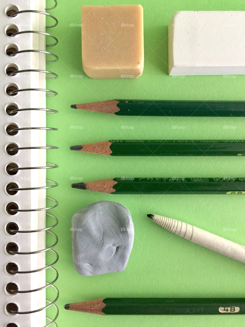 Overhead view of art product