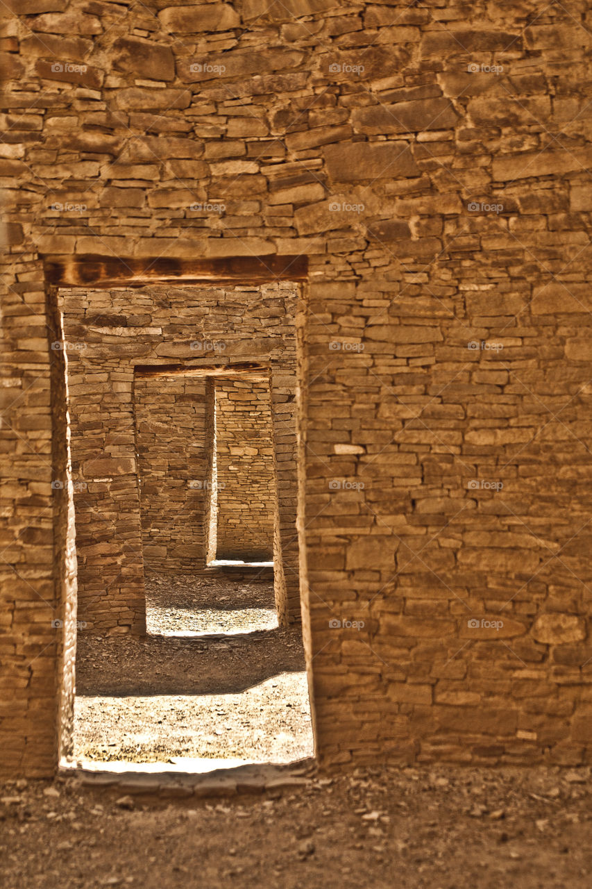 doors of the old ones. Casa Bonita at Chaco Canyon looking through the doors the ancient ones passes through