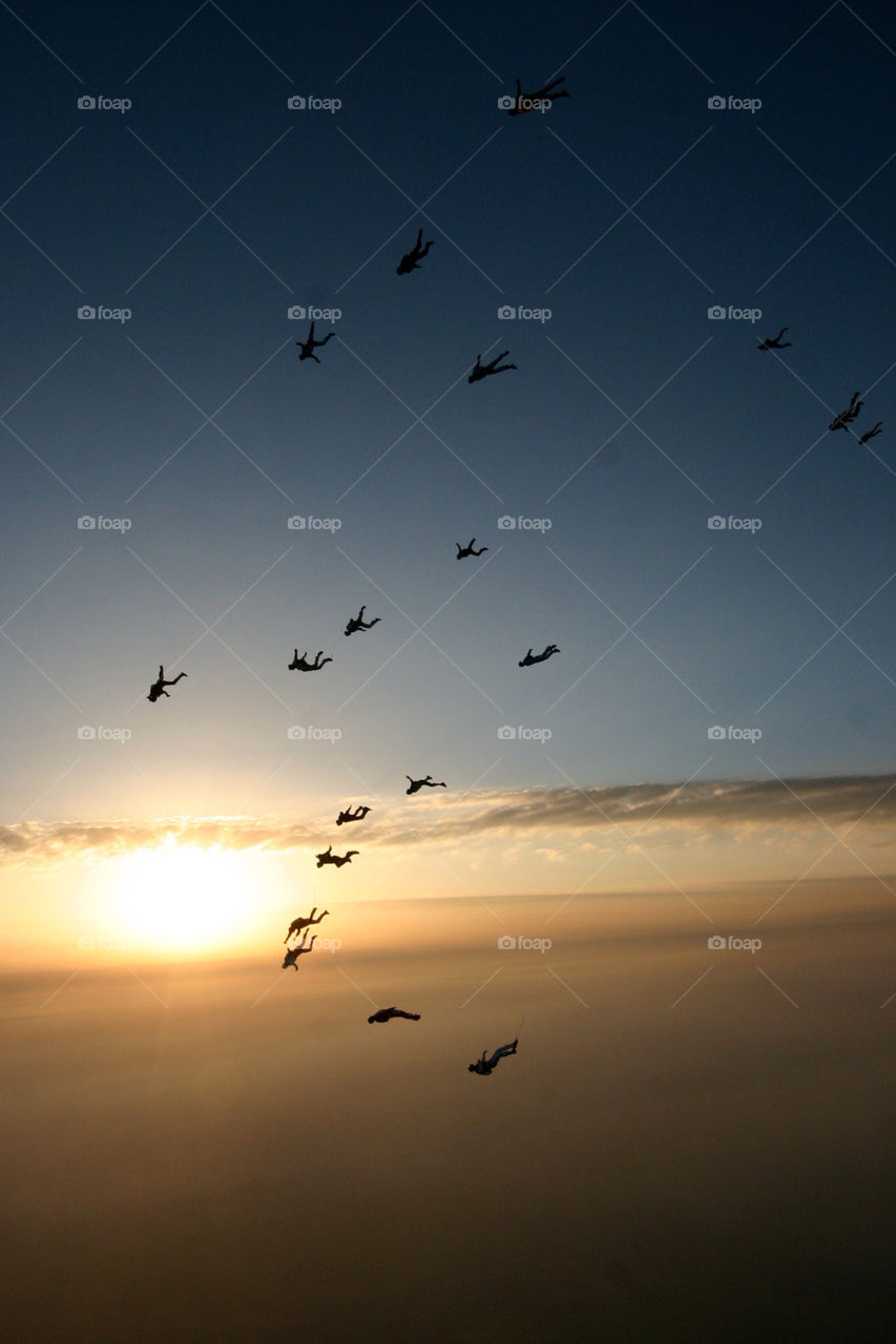 sunset skydiving skydive freefly by seeker