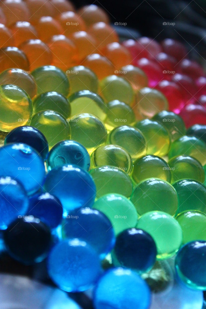 Colourful balls water