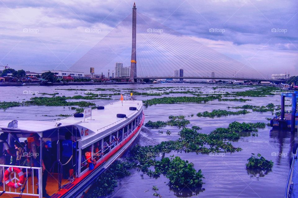 Ferry on the Chao Phraya river, Bangkok, Thailand