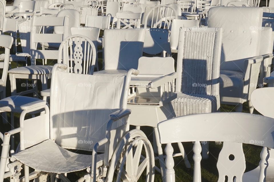 185 Empty Chairs Memorial for lives lost in the 2011 Christchurch earthquake, New Zealand 