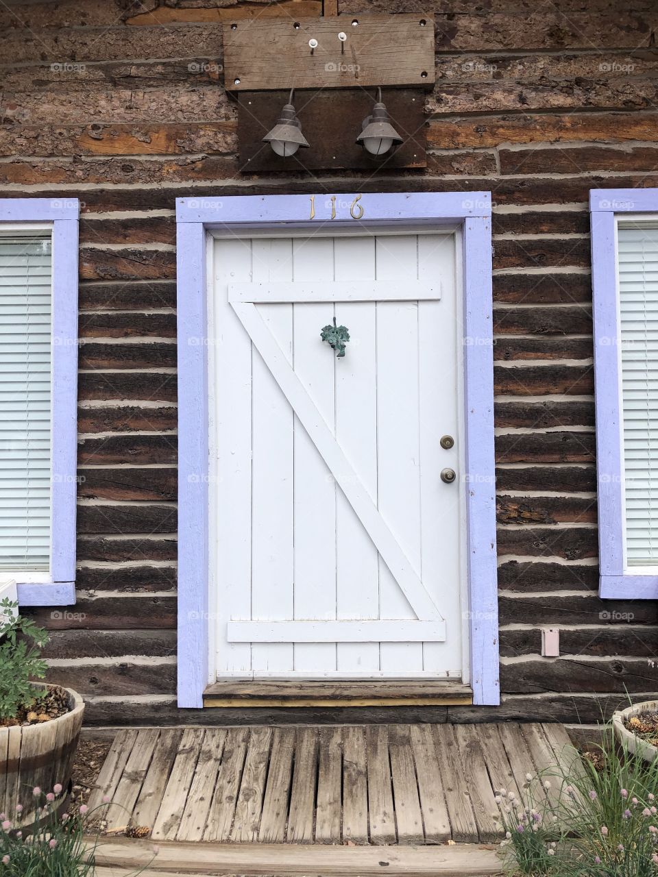 Window with lavender trim