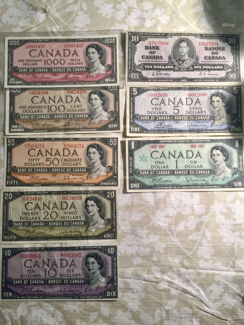 Vintage Canadian rainbow money $1906