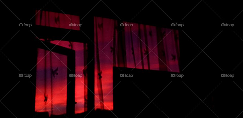 Sunset through the window